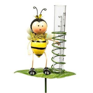 Yard Decor Garden Outdoor Bumblebee Rain Gauge